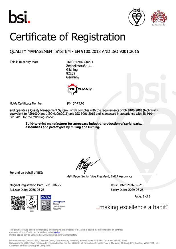 BSI Certificate of Registration